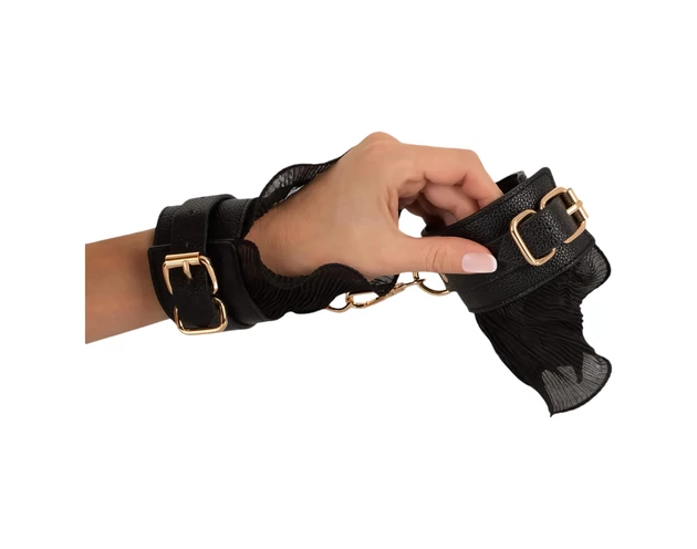 Bad Kitty - fodros kötöző szett (4 részes) - fekete