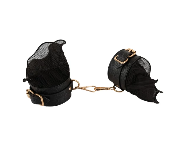 Bad Kitty - fodros kötöző szett (4 részes) - fekete