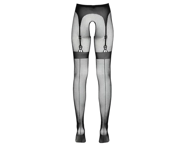 Cottelli Legwear - combfixes nyitott harisnya - fekete (S-L)