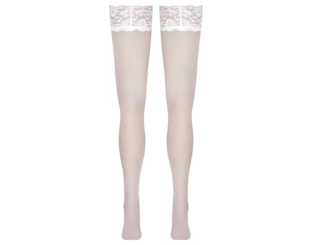 Cottelli - csipkés, virágos combfix (fehér)