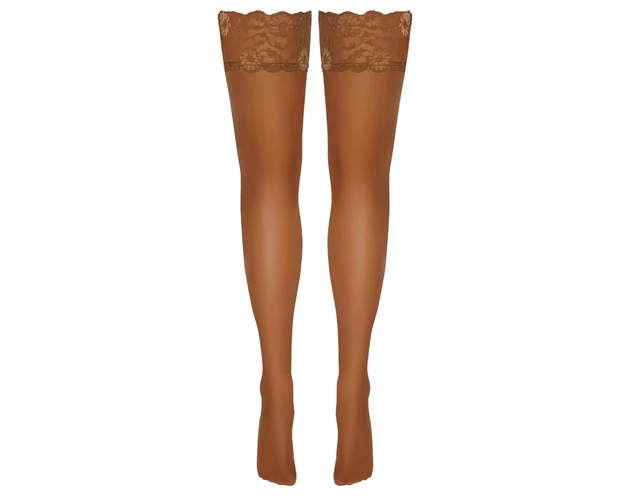 Cottelli - csipkés, virágos combfix (natúr)