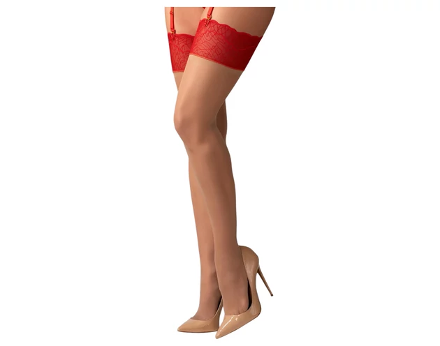 Obsessive Cupide Desir - csipkés combfix (piros)