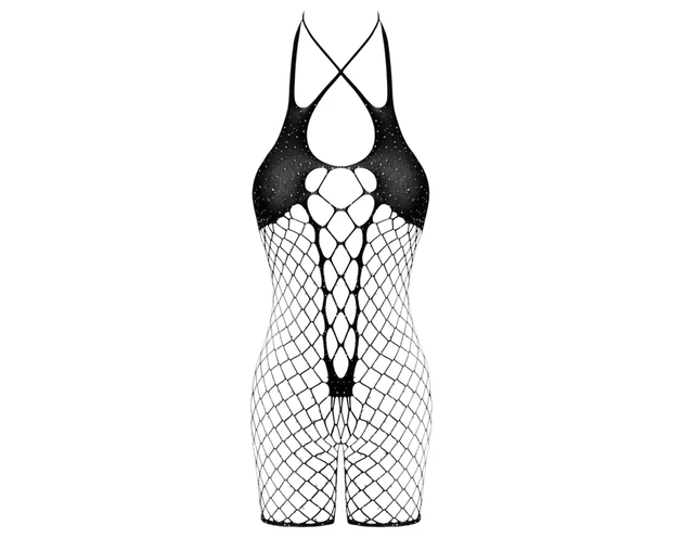 Cottelli - hálós nyitott body (fekete) - S-L