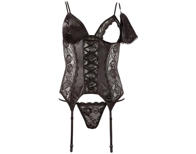 Cottelli - Variálható harisnyatartós felső (fekete)