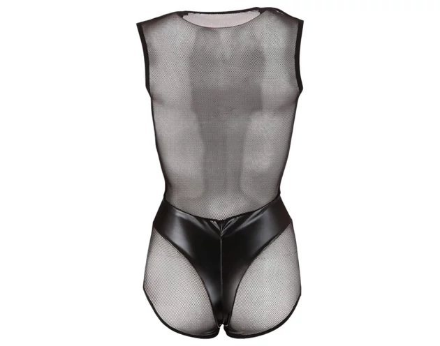 Cottelli - fénylő necc body (fekete)