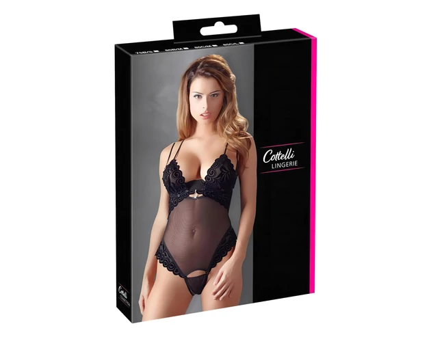 Cottelli - Bársonyos, variálható body (fekete)