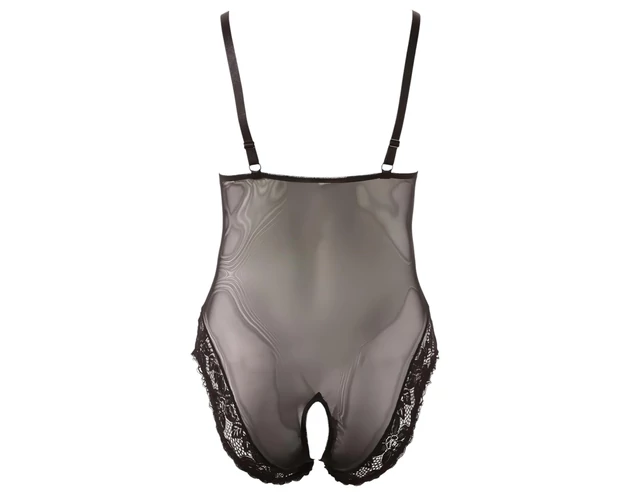 Cottelli Plus Size - csipkés body (fekete)