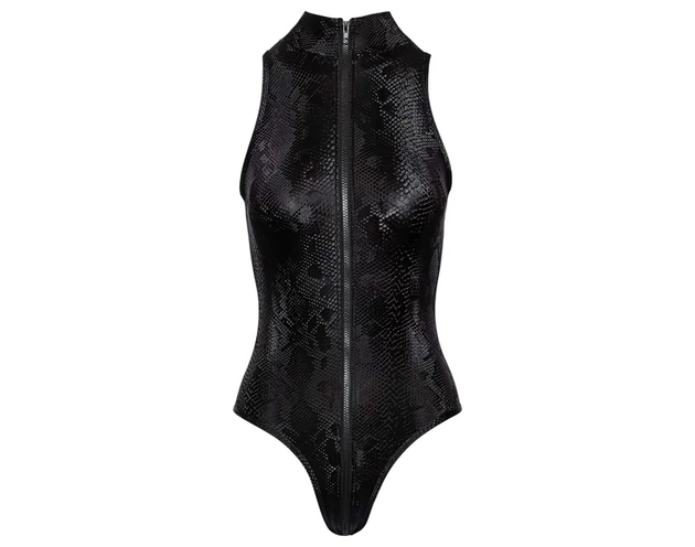Cottelli Party - kígyóbőr mintás body (fekete)