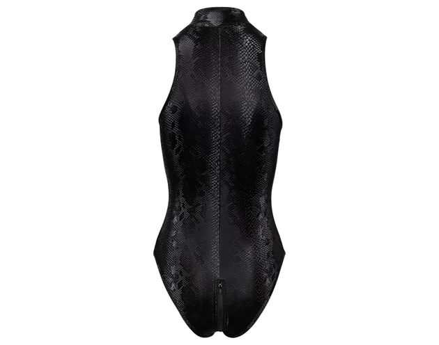 Cottelli Party - kígyóbőr mintás body (fekete)