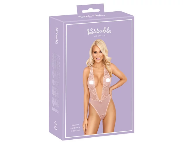 Kissable - csipke body (pink)