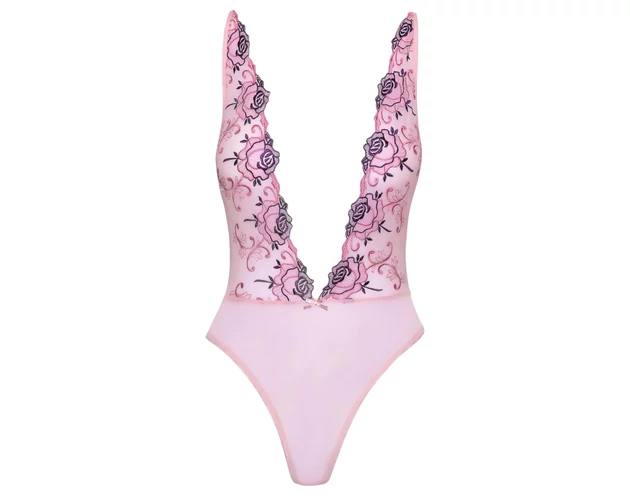 Kissable - rózsás hímzéses body (pink)