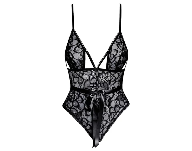 Kissable - csipke body (fekete)