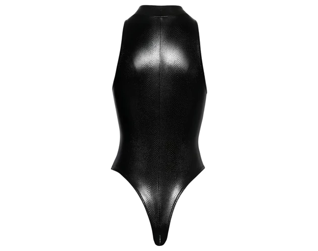 Noir - kígyóbőr mintás body (fekete)