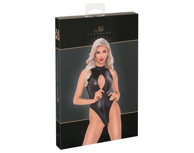 Noir - kígyóbőr mintás body (fekete)