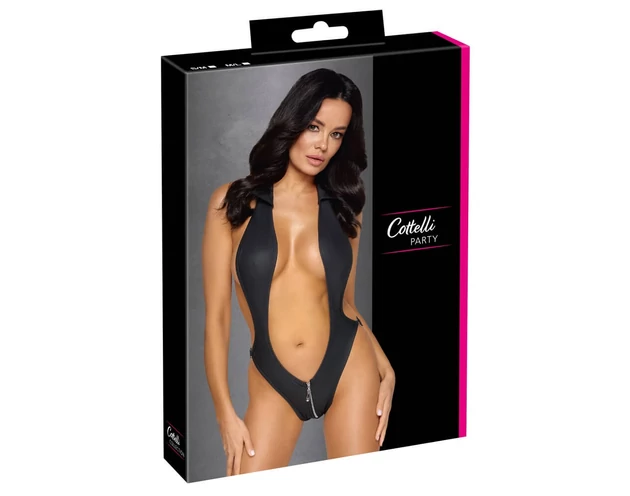 Cottelli Party - galléros body (fekete)