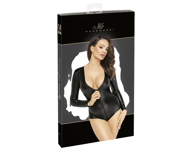 Noir - fényes hosszú ujjú body (fekete)