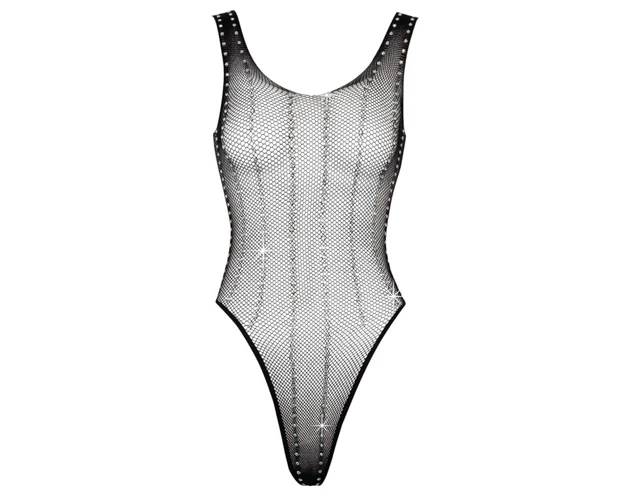 Cottelli - strasszos necc body (fekete) - (S-L)