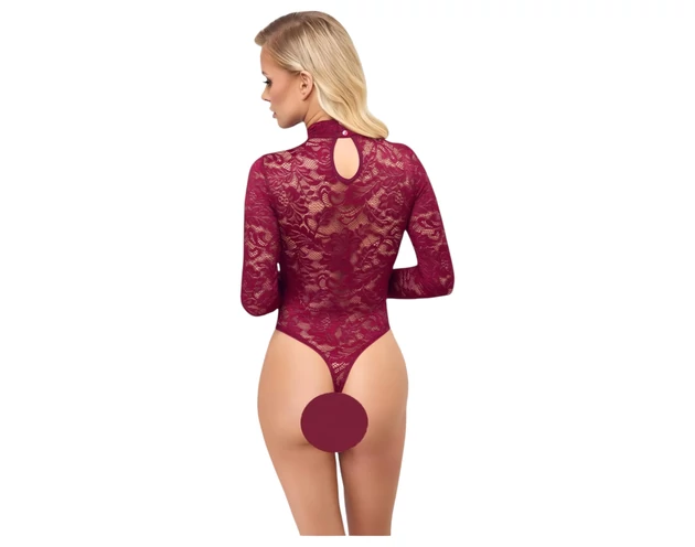 Cottelli - átlátszó csipke body (piros)