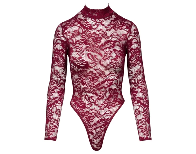 Cottelli - átlátszó csipke body (piros)