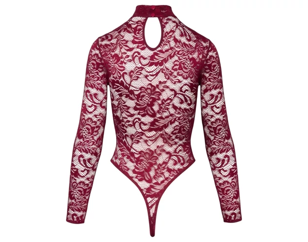 Cottelli - átlátszó csipke body (piros)
