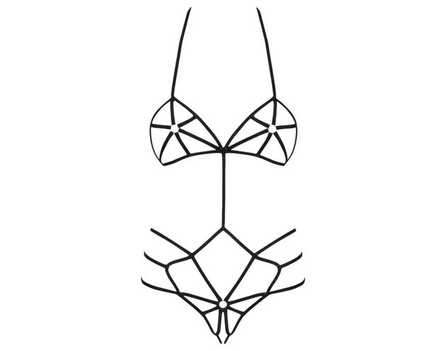 Obsessive - dísz testhám body (fekete) - S/M