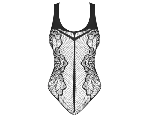 Obsessive B335 - átlátszó, nyitott body (fekete) - S-L