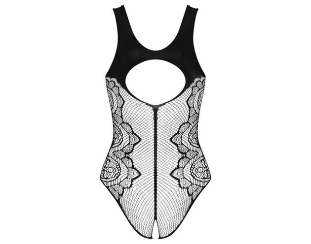 Obsessive B335 - átlátszó, nyitott body (fekete) - S-L