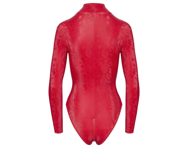 Cottelli - kígyóbőr mintás body (piros)