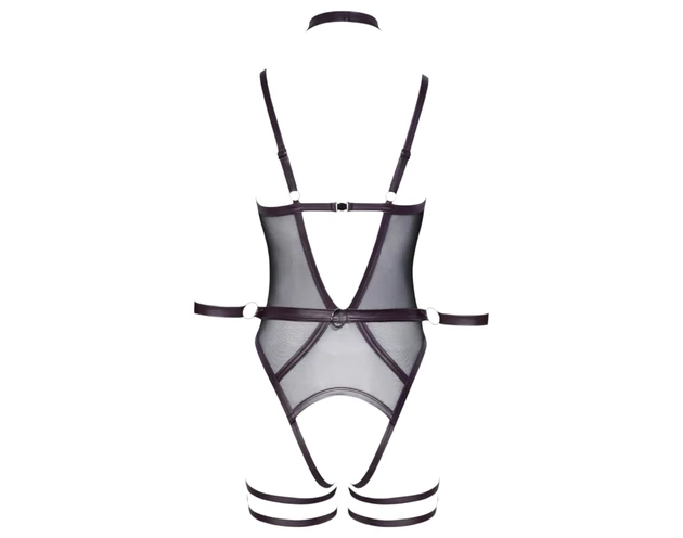 Cottelli Bondage - nyitott body és kar bilincs (fekete)