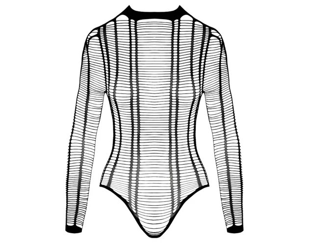 Cottelli - csíkos nyitott body (fekete) - S-L