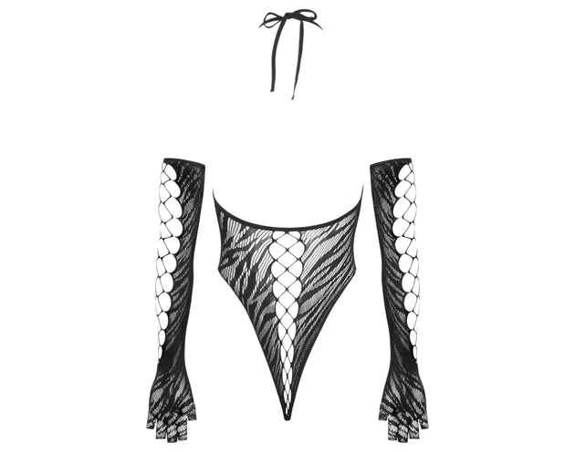 Cottelli - body kesztyűvel (fekete) - S-L