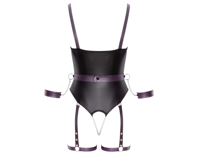 Cottelli - nyitott bondage body bilincsekkel (fekete)