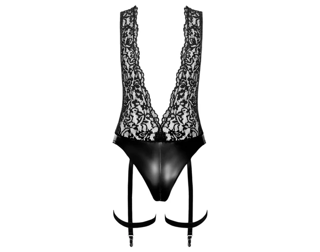 Noir Libido - body harisnyatartóval (fekete)