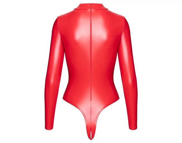 Noir - fényes hatású body (piros)