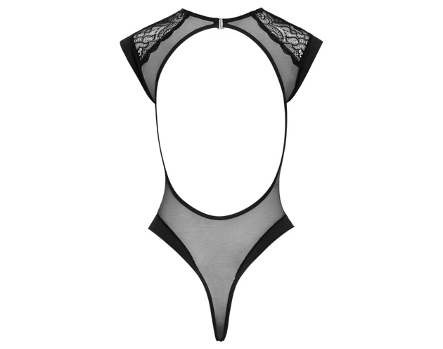 Cottelli - áttetsző csipkés body (fekete)