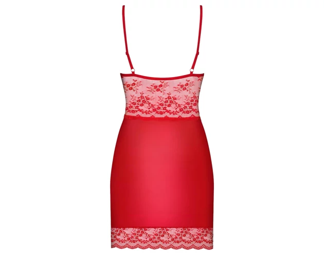 Obsessive Lovica - csipkés hálóing és tanga (piros)