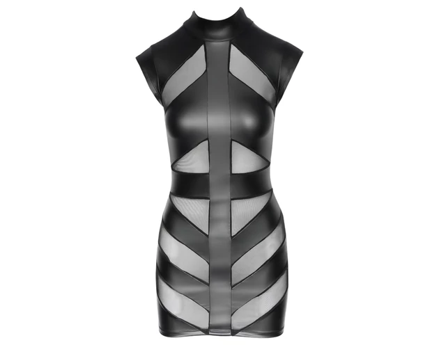 Cottelli - fényes, testre simuló ruha (fekete)