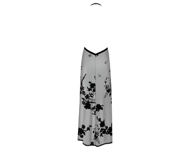 Noir - teljesen átlátszó virágmintás maxiruha (fekete)