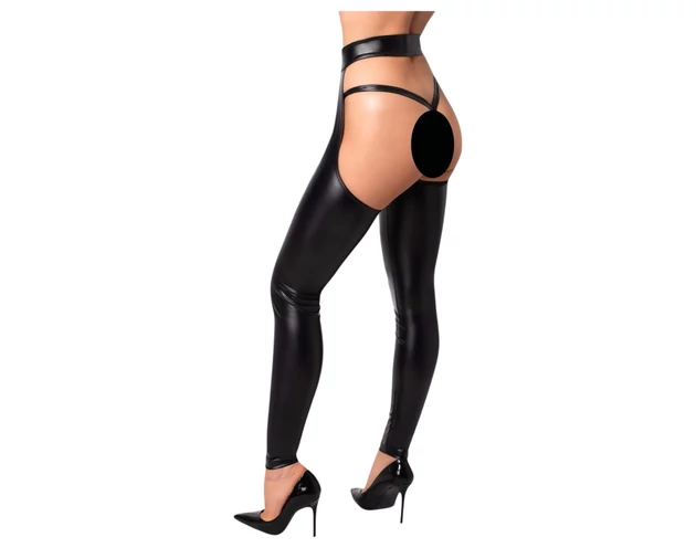 Noir - fényes harisnya - chaps (fekete)