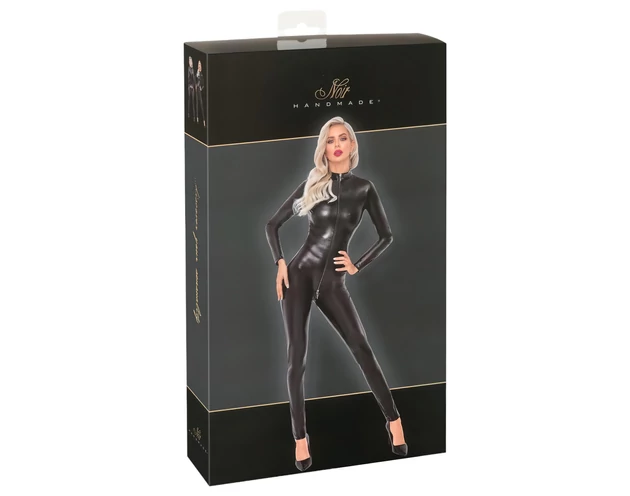 Noir - kígyóbőr mintás, hosszú overál (fekete)