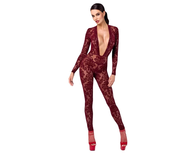 Noir Kink Royal - áttetsző cicaruha (piros)