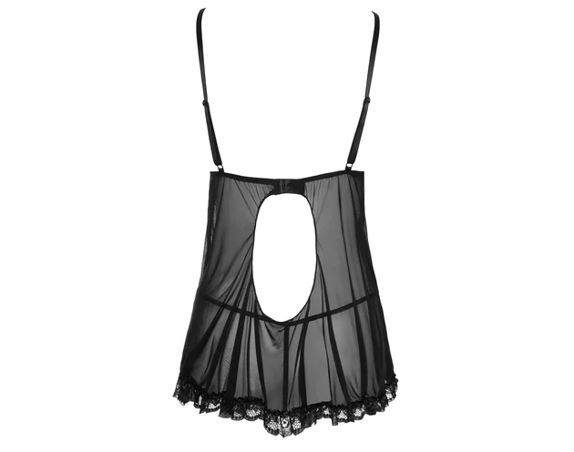 Cottelli - Lenge, fodros babydoll (fekete)