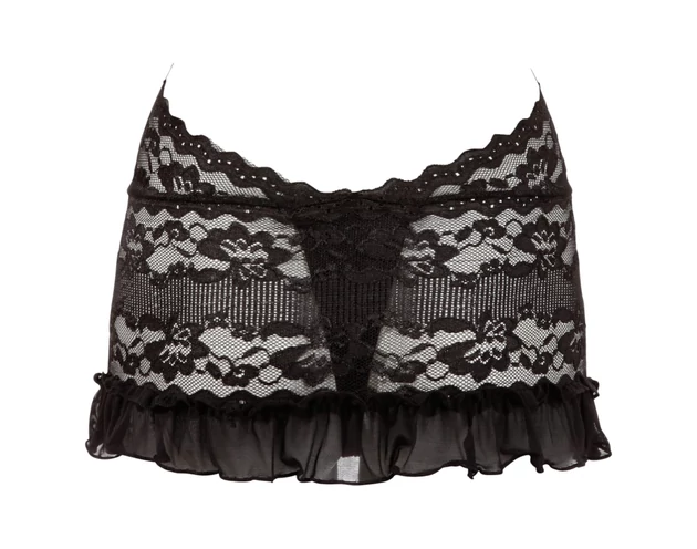 Cottelli - Nyakpántos csipke mini (fekete)