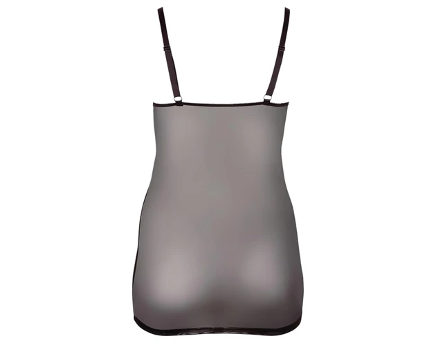 Cottelli Plus Size - csipkés átlátszó hálóing (fekete)