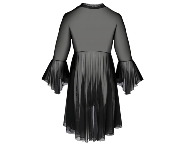 Passion Eco Primula - csipke köntös és tanga (fekete)