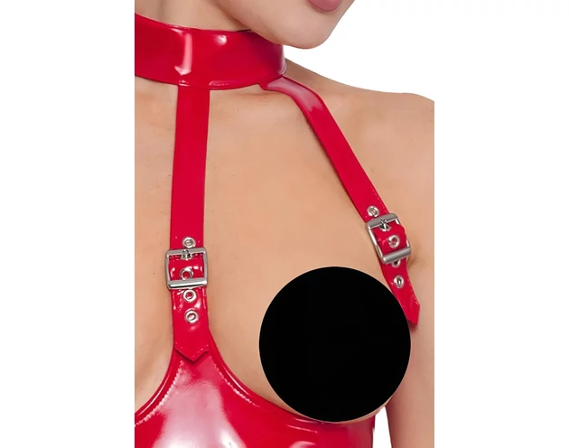 Black Level - nyitott, nyakpántos body (piros)