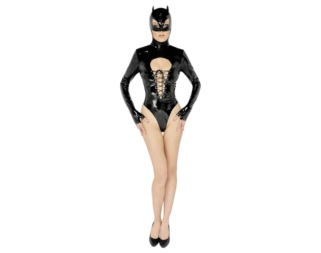 Black Velvet - hosszúujjú Batwoman body (fekete)