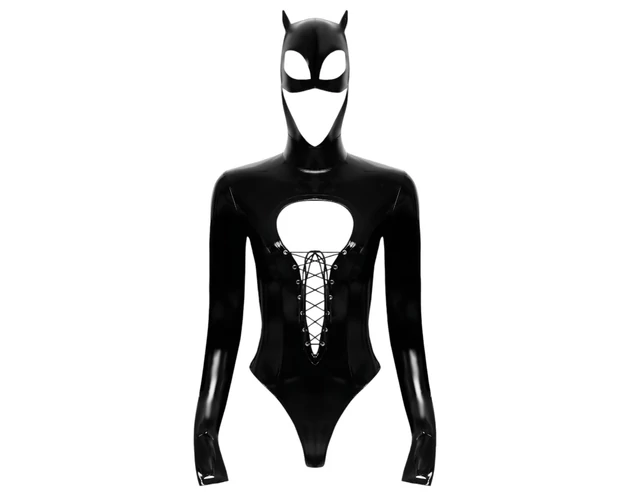 Black Velvet - hosszúujjú Batwoman body (fekete)