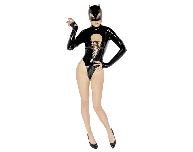 Black Velvet - hosszúujjú Batwoman body (fekete)