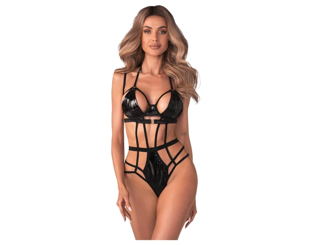 Obsessive Keira - pántos body (fekete)